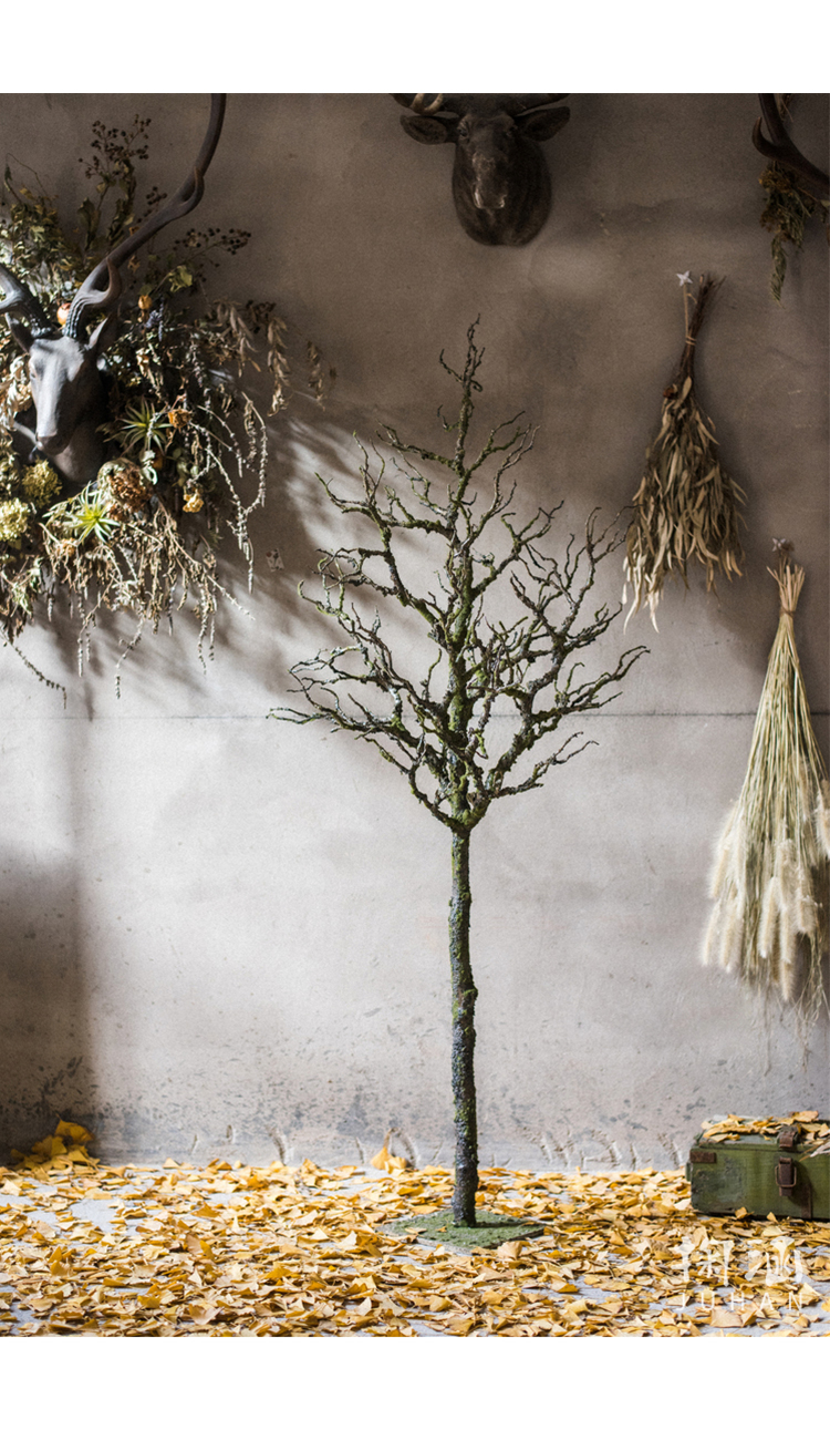 家柏饰corated禅意枯树仿真植物大型艺术装饰摆件花艺造景橱窗陈列