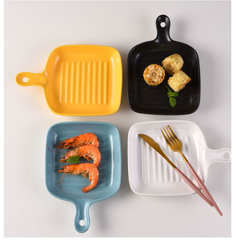 是尚陶瓷烧烤盘手柄盘餐盘