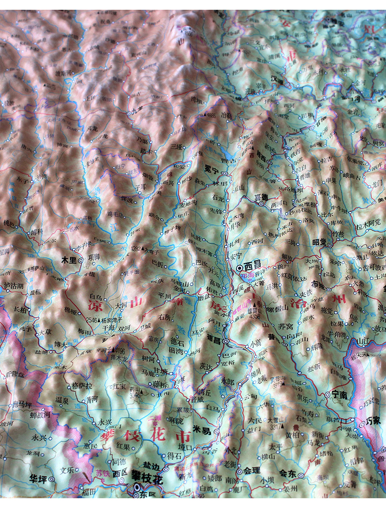 四川省地形图立体地图挂图11米x08米3d凹凸地势地貌地理教具青藏高原