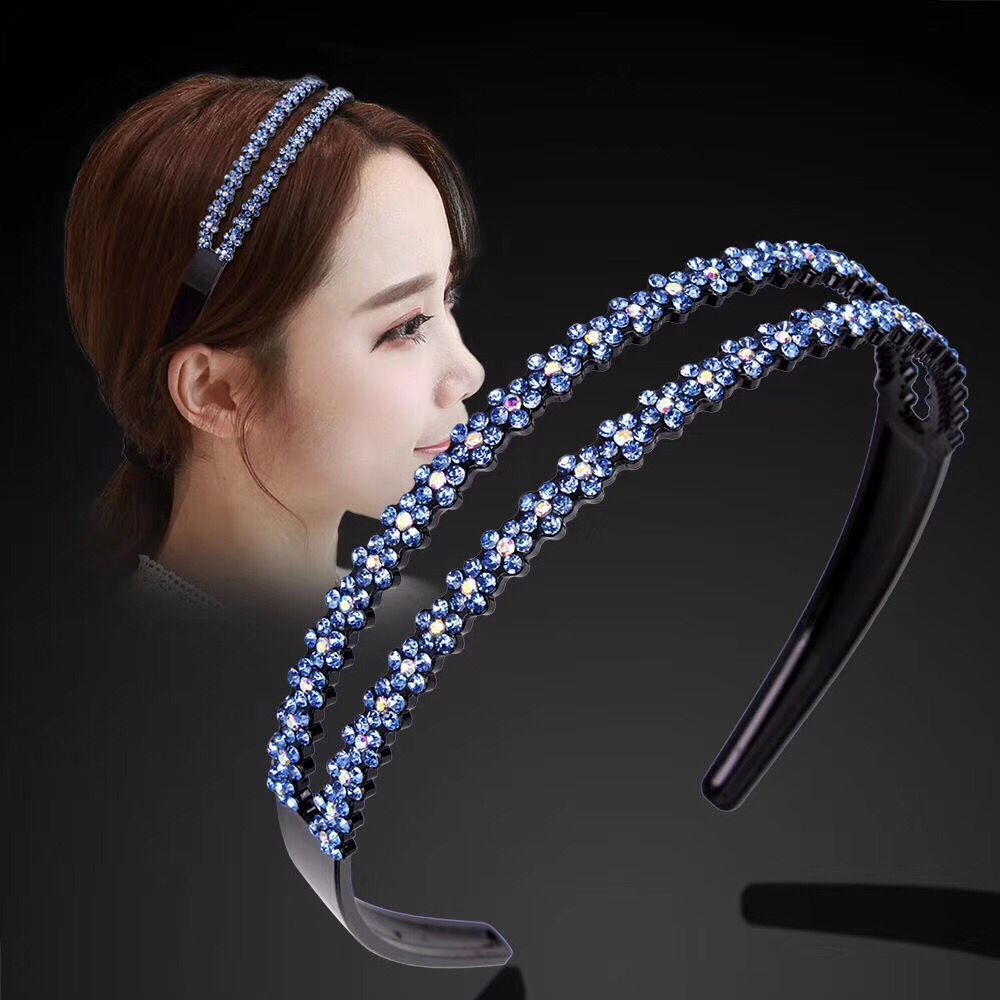 发箍带齿防滑韩国简约水钻发卡百搭女发夹顶夹洗脸头饰夹子头箍单排天