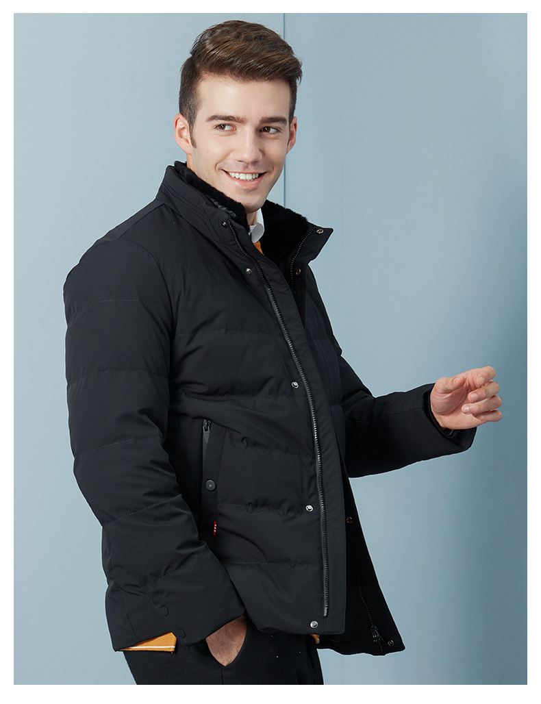 坦博尔加厚羽绒服2019冬季新款立领男士时尚羽绒外套上衣ta18557