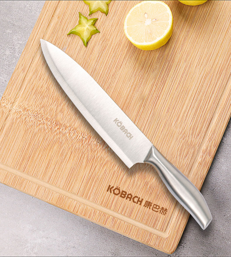 康巴赫整竹菜板多功能创意菜刀切片刀全套厨房不锈钢刀具四件套套刀