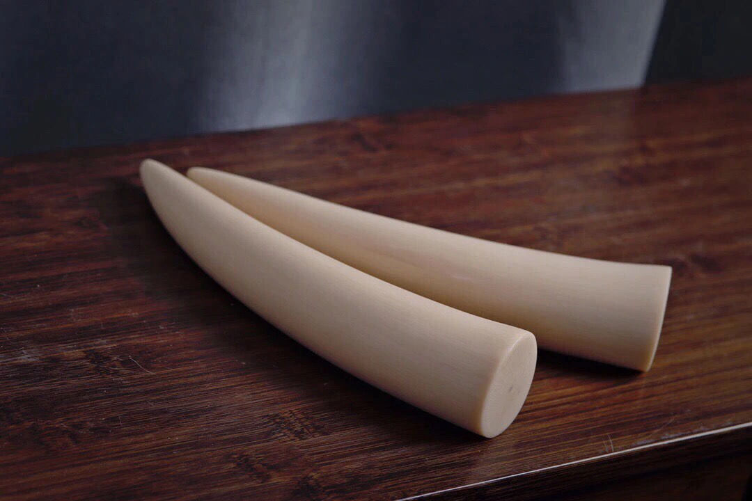 保真天然猛犸象牙摆件乳牙尖素牙雕刻摆件办公室文玩牙雕饰品直播间选