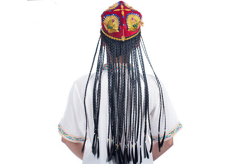 新疆舞发型辫子图片