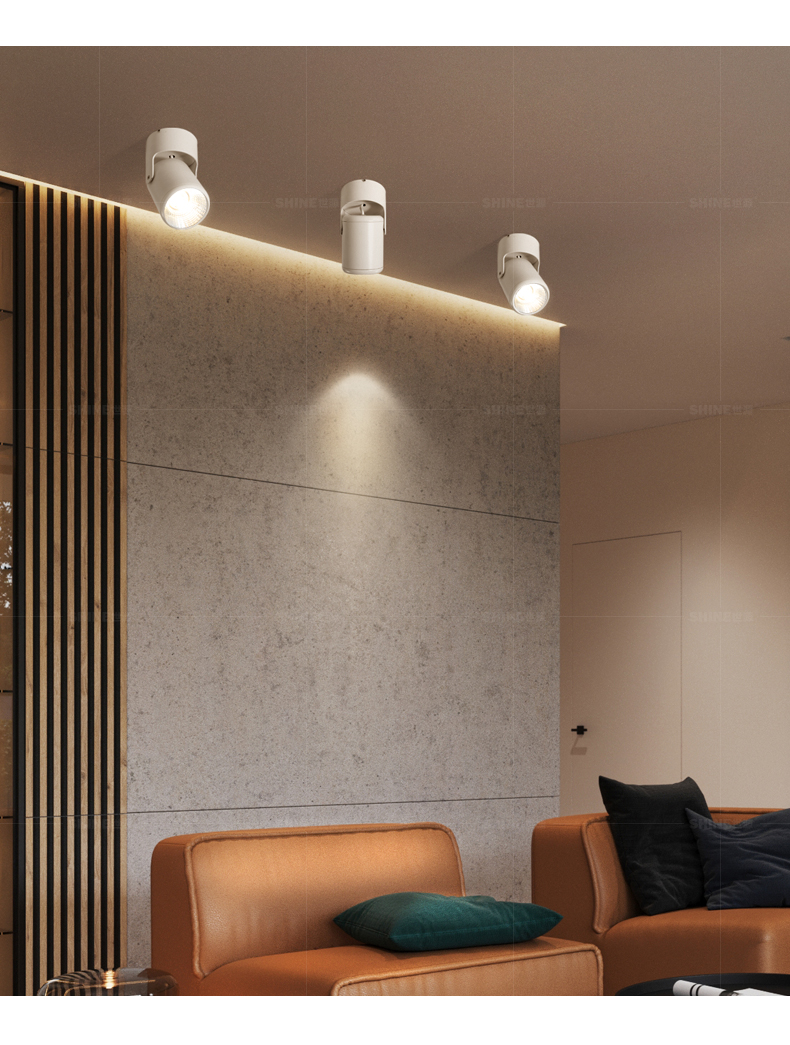 明装小射灯led天花灯筒灯客厅吊顶吸顶北欧轨道射灯cob轨道灯r【价格