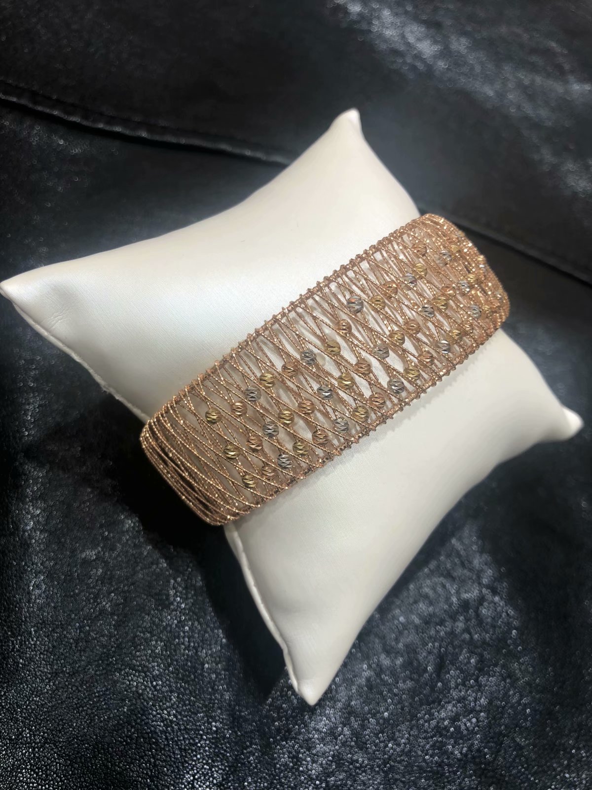 重工18k彩金拔丝工艺手镯