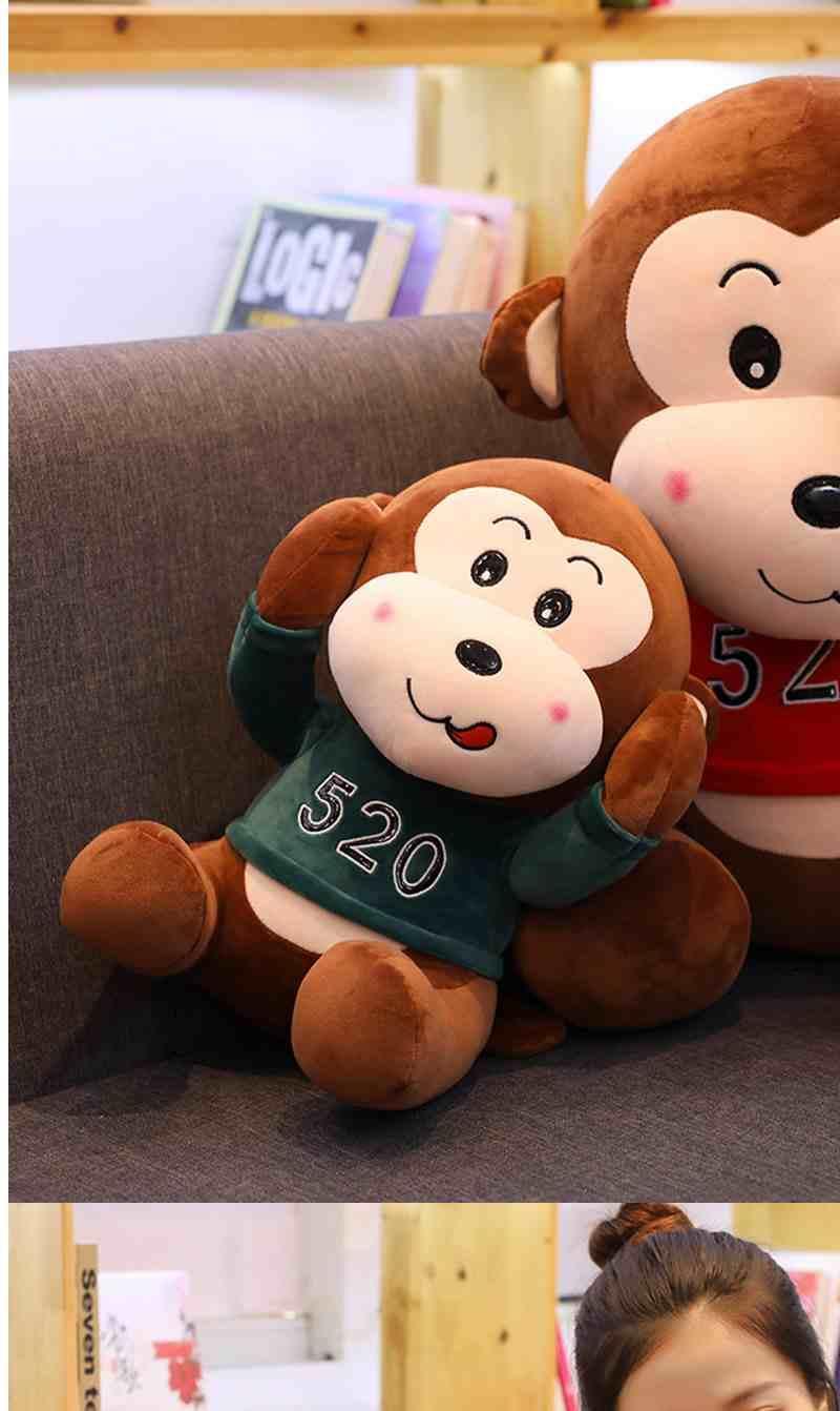 520三不猴卡通猴子公仔儿童毛绒玩具女生朋友生日礼物害羞猴娃娃军绿