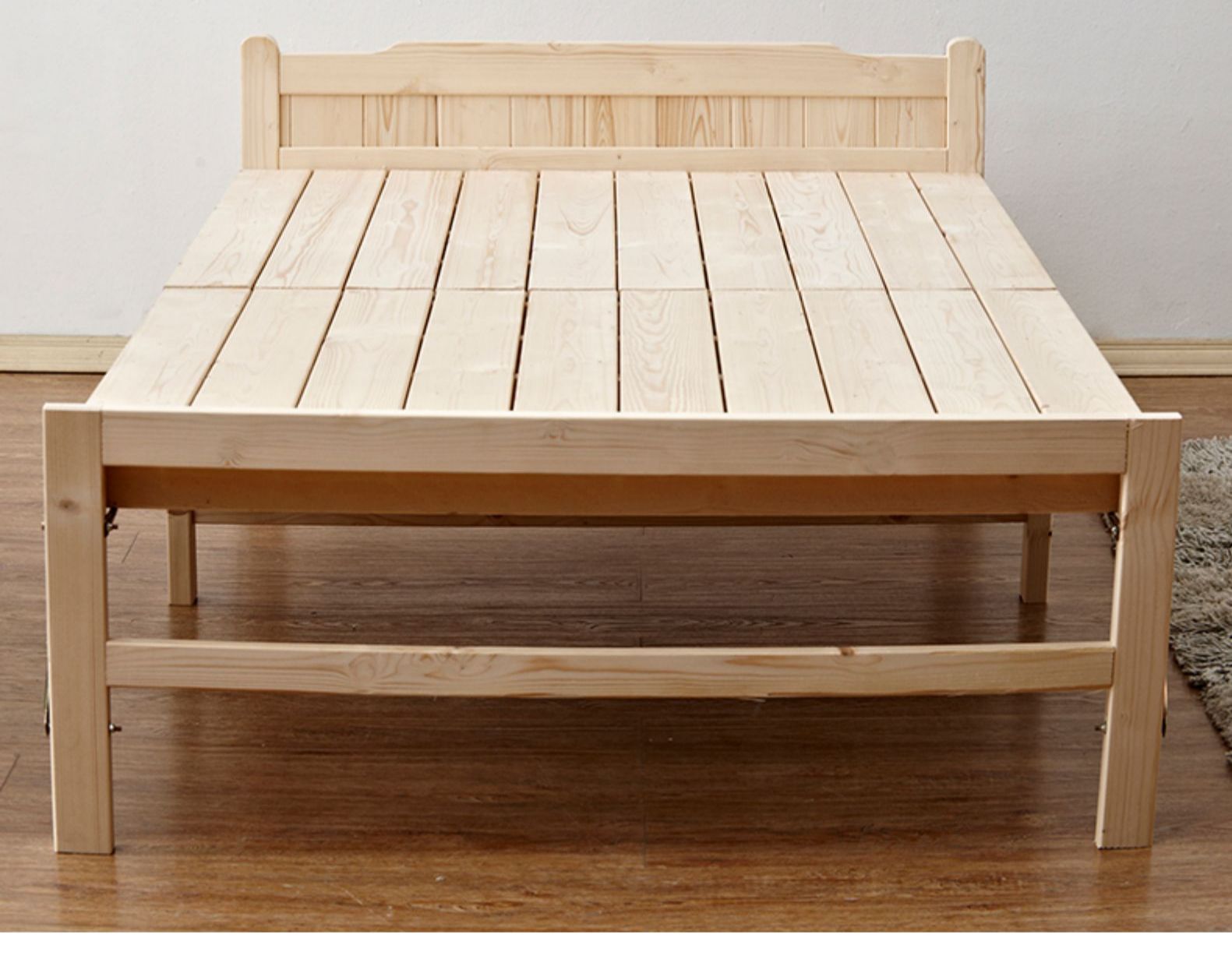 家用简易实木折叠床成人经济型午休床1.2米木板床便携双人单人床定制