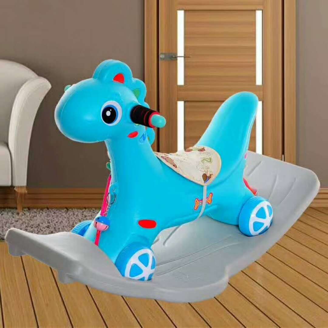 儿童木马宝宝摇马带音乐塑料加厚婴儿一周岁礼物摇摇车平乡玩具车