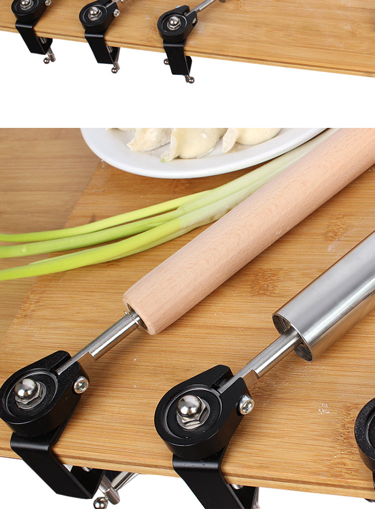 擀饺子皮神器擀面杖擀面棍擀面棒擀皮宝大小号实木不锈钢家用商用o9黑