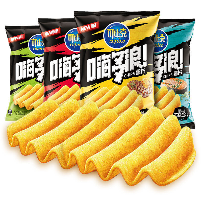 可比克嗨多浪薯片40g袋装好吃不贵的宿舍必备小零食女生整箱批发