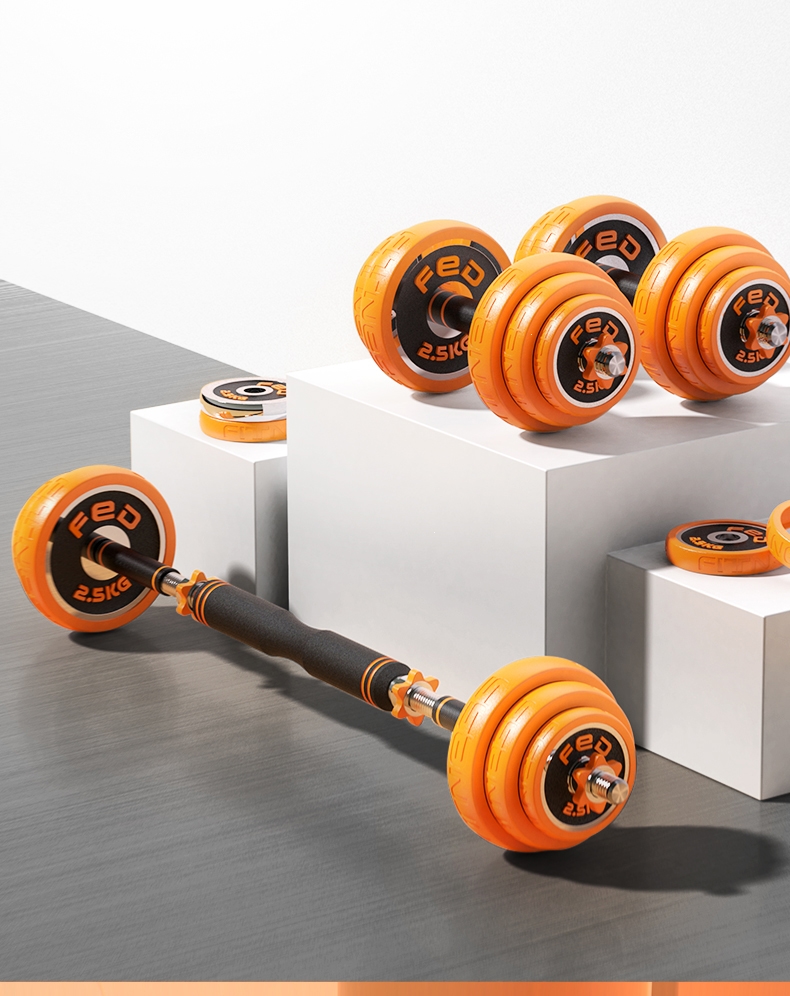 飞尔顿feierdun哑铃男士健身15kg20公斤30电镀练臂肌杠铃飞尔顿家用