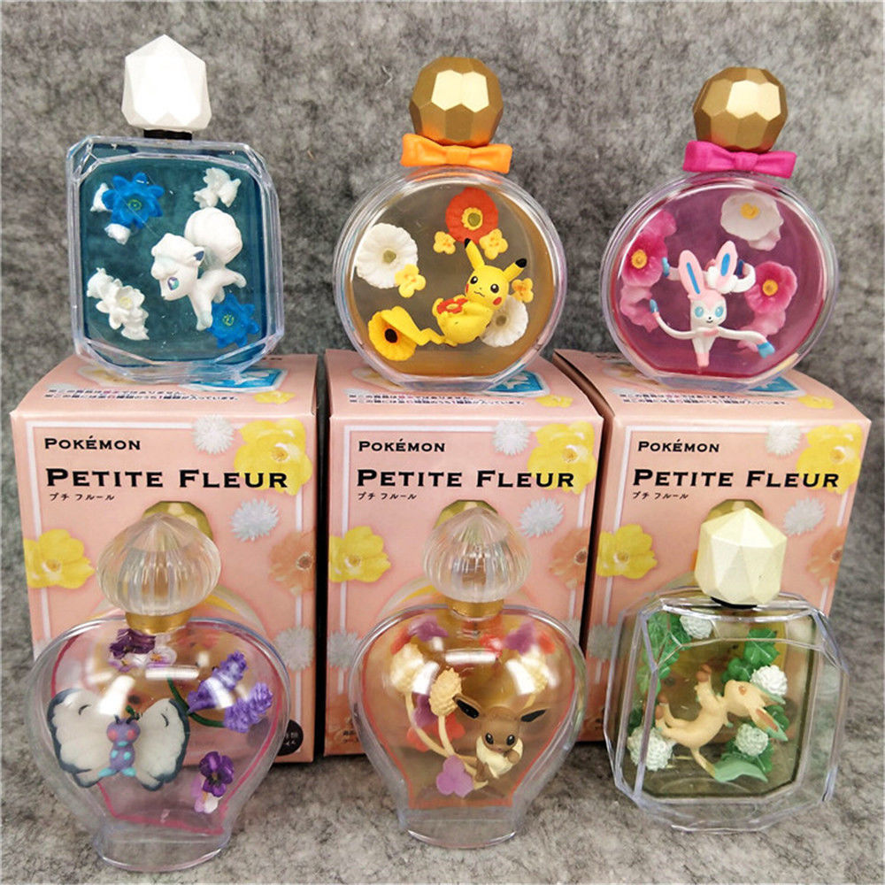 伊布家族宠物小精灵神奇宝贝皮卡丘宝可梦香水瓶摆件女孩盲盒玩具一代