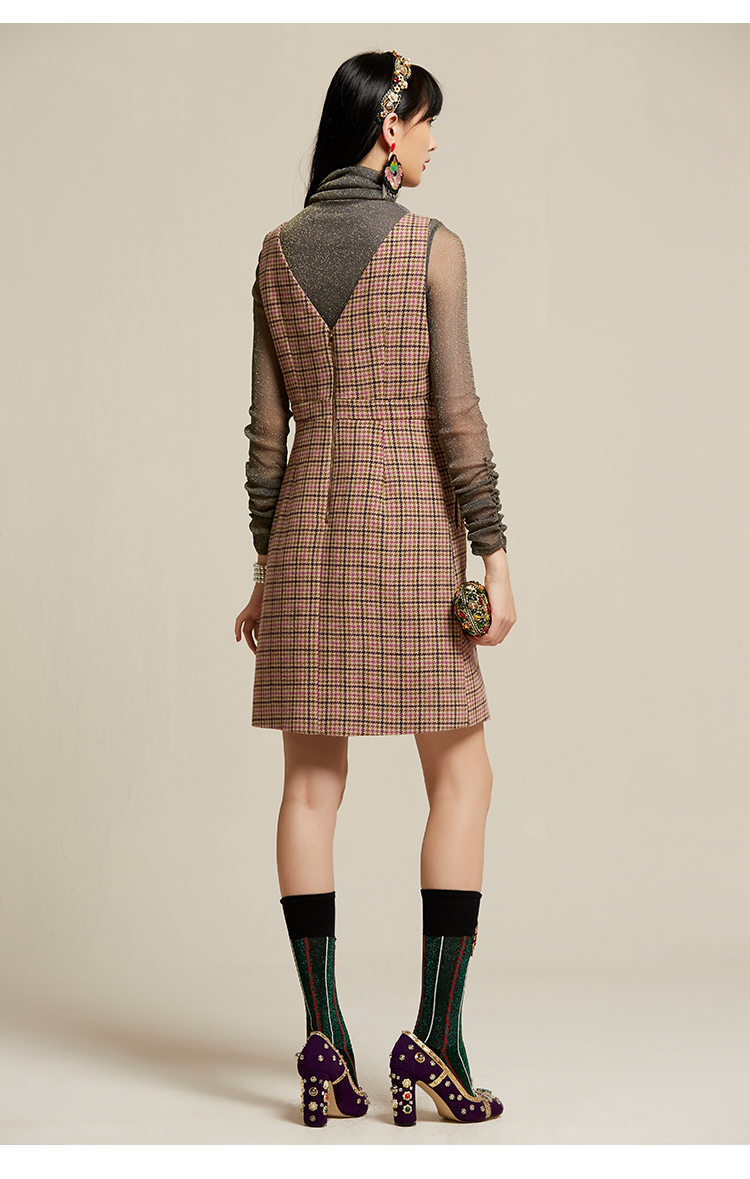 马克华菲(fairwhale)连衣裙 马克华菲女装秋新款针织连衣裙简约百搭