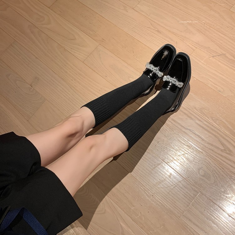 格瑞迪欧小皮鞋平底女单鞋英伦风袜靴瘦瘦靴女显瘦长靴新款复古m196