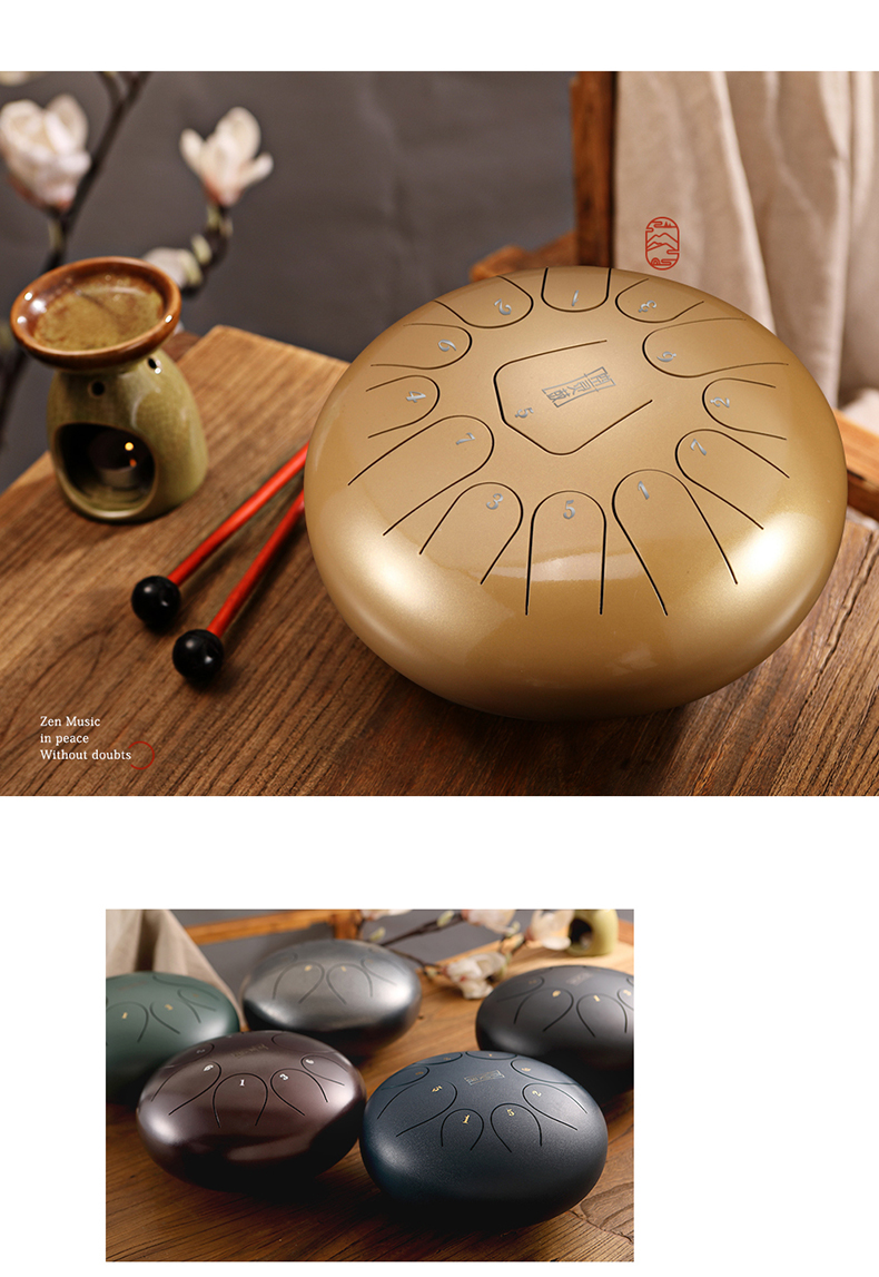 超级新品 鲁儒空灵鼓乐器金秋黄12寸13音色空鼓忘无