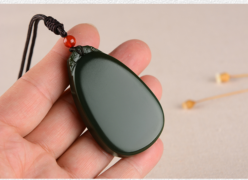 臻玉盈天然和田玉平安无事牌吊坠青玉细料浅青玉挂件男士女士坠子附送