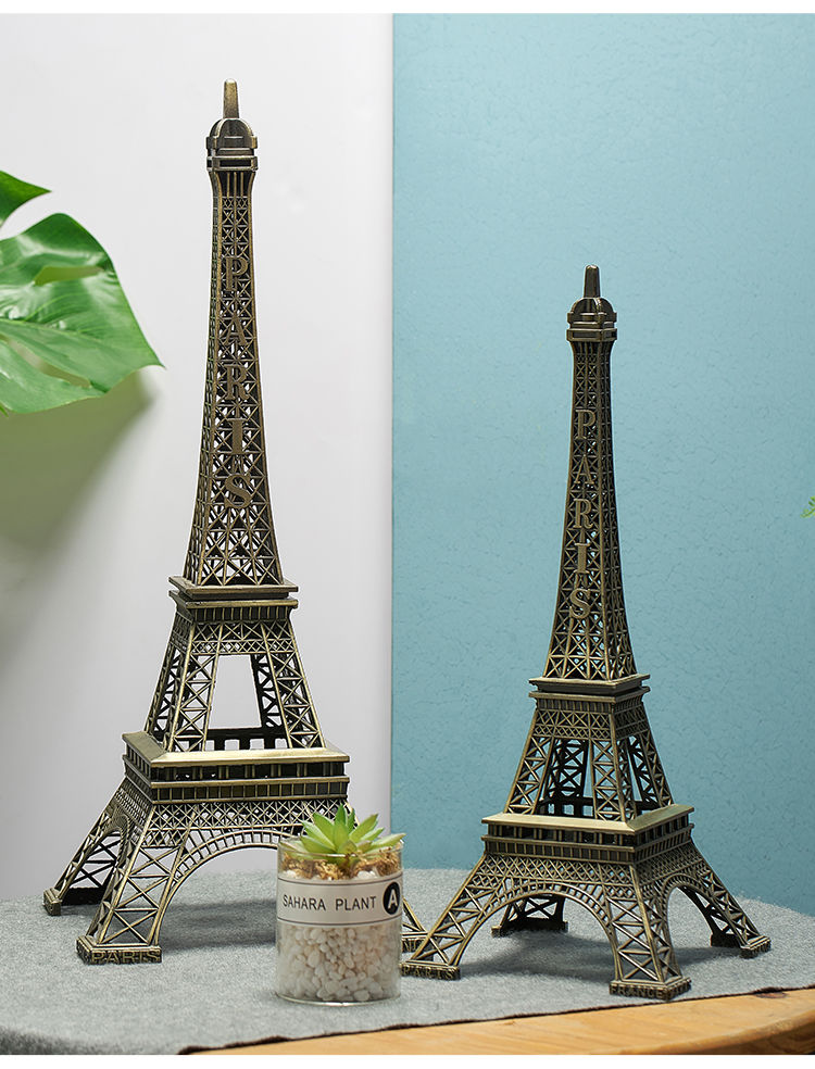 巴黎铁塔38cm铁艺巴黎埃菲尔铁塔摆件创意建筑模型客厅酒柜电视柜装饰