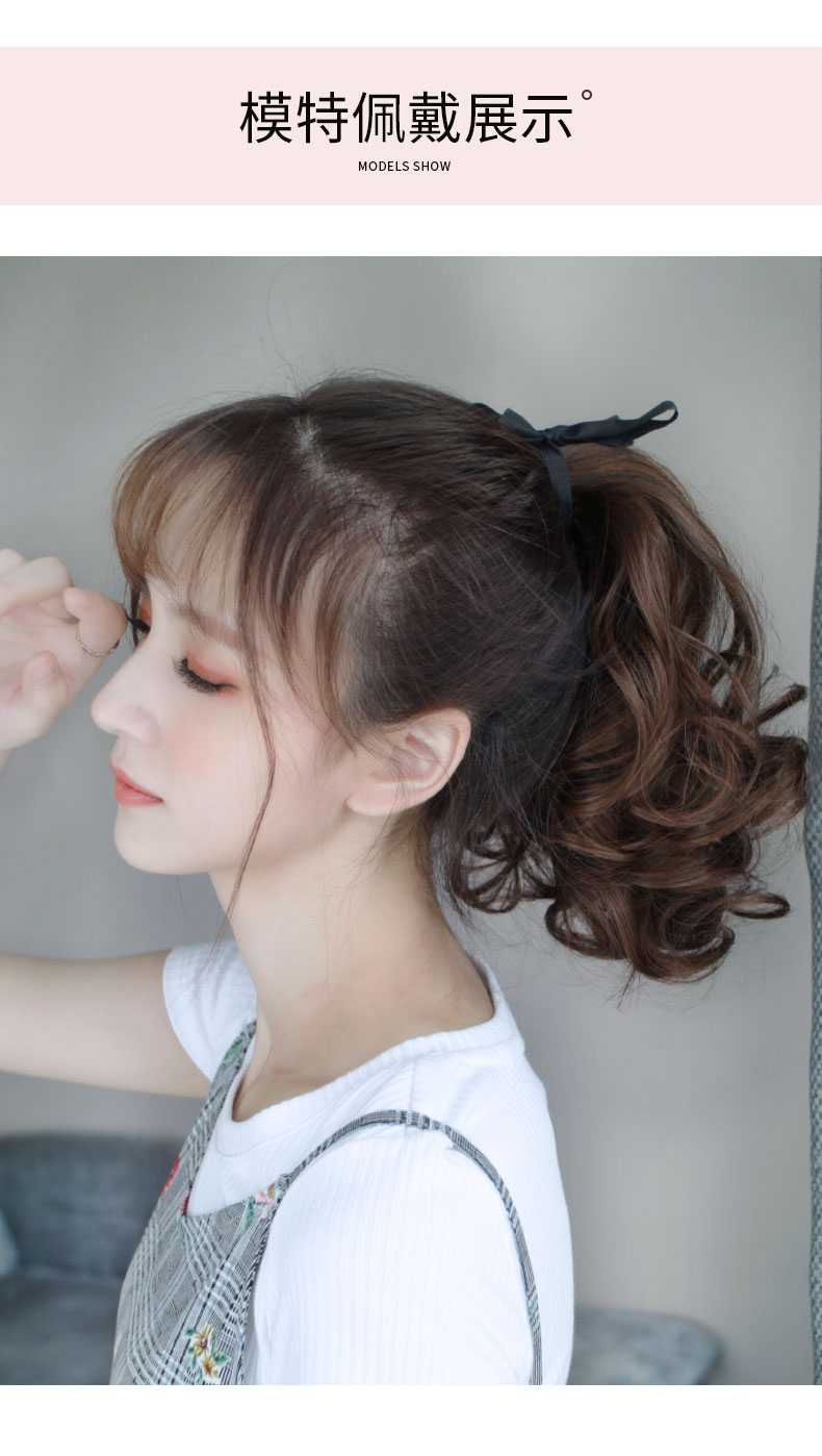 你那么美假发 假发仿真马尾长卷发绑带式女马尾假发辫子逼真绑带式女
