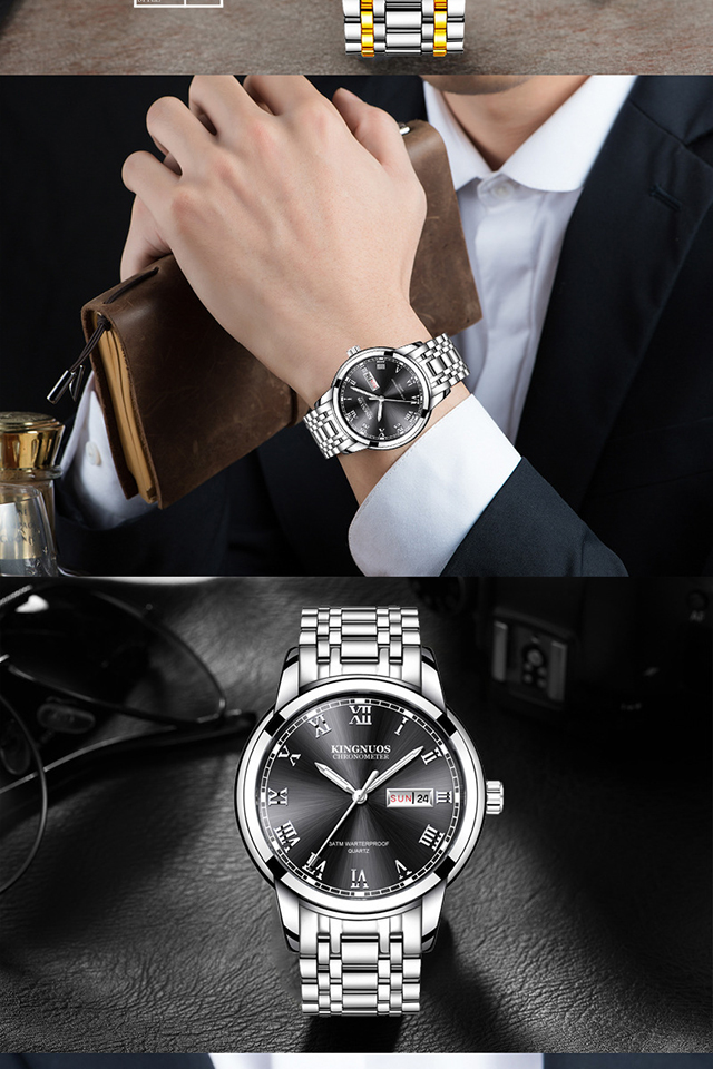 专柜正品皇冠帝尊hgdz手表男士石英表非机械表全自动