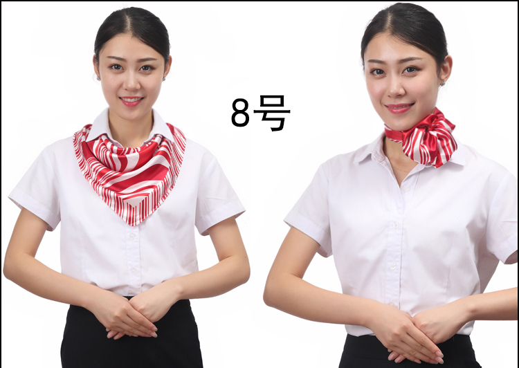 职业装丝巾银行空姐移动工作服装饰仿真丝女百变印花围巾小方巾601号