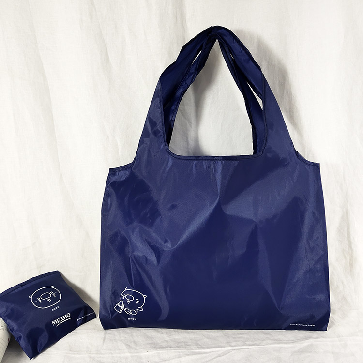 日单大号环保布袋轻巧便携单肩手提购物袋防水环保袋小熊头买菜包藏青