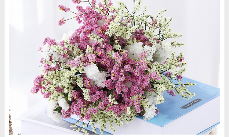 黄色水晶草带花瓶a干树枝干花花束勿忘我家居客厅摆件装饰摆设套装