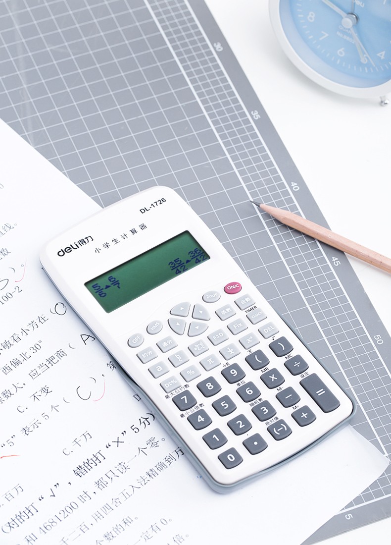 得力小学生中学生科学函数计算器学生文具用品1728中学生计算器单台装