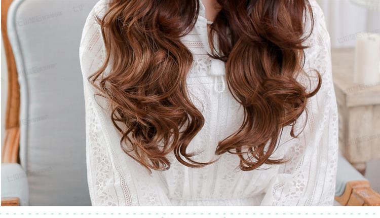 假发接发片五夹接发长卷发大波浪不反光发丝加厚版170g50cm浅棕色170g