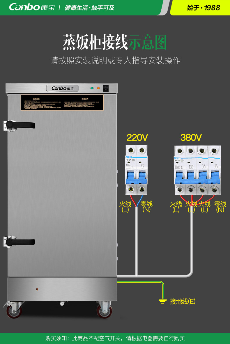 canbo/康宝zfc120a2商用蒸饭柜蒸汽食品车包饺子全自动食品级不锈钢12