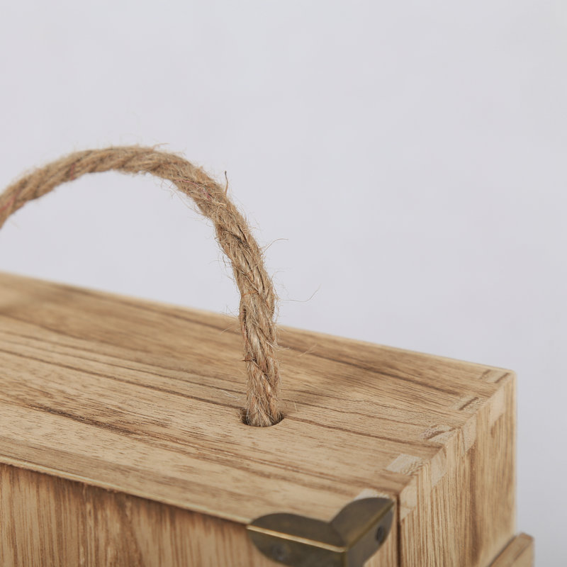 第吉尔 红酒盒木质两瓶装葡萄酒包装盒复古双支礼盒木头箱子碳化烧色