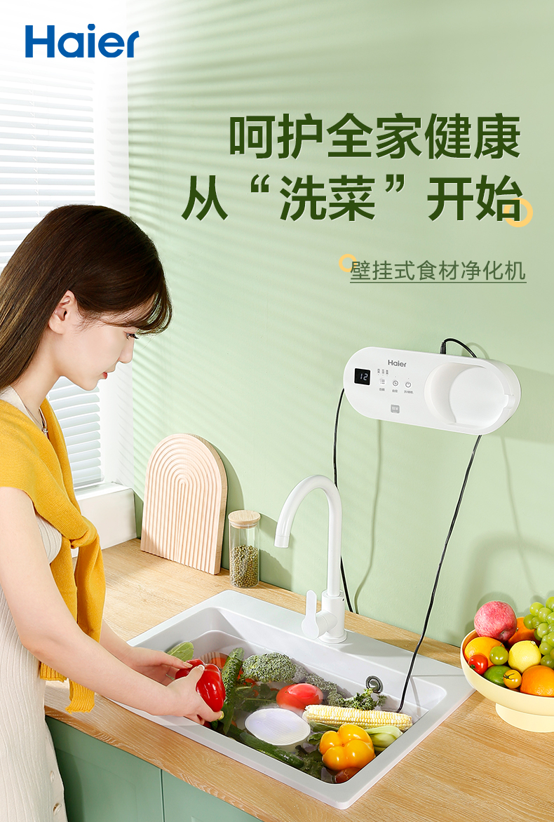 海尔(haier)果蔬机hj-f756 海尔(haier)食材净化机hj-f756洗蔬菜水果