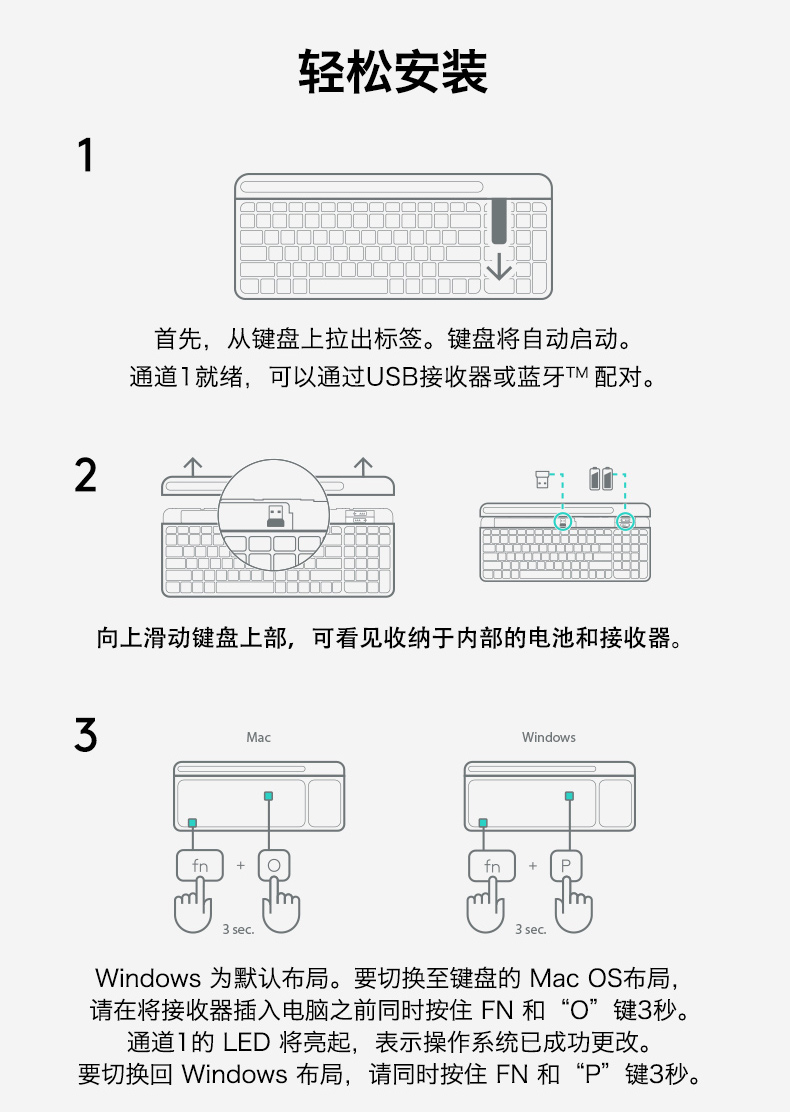 【官方正品】罗技k580无线蓝牙键盘超薄办公游戏手机平pad电脑