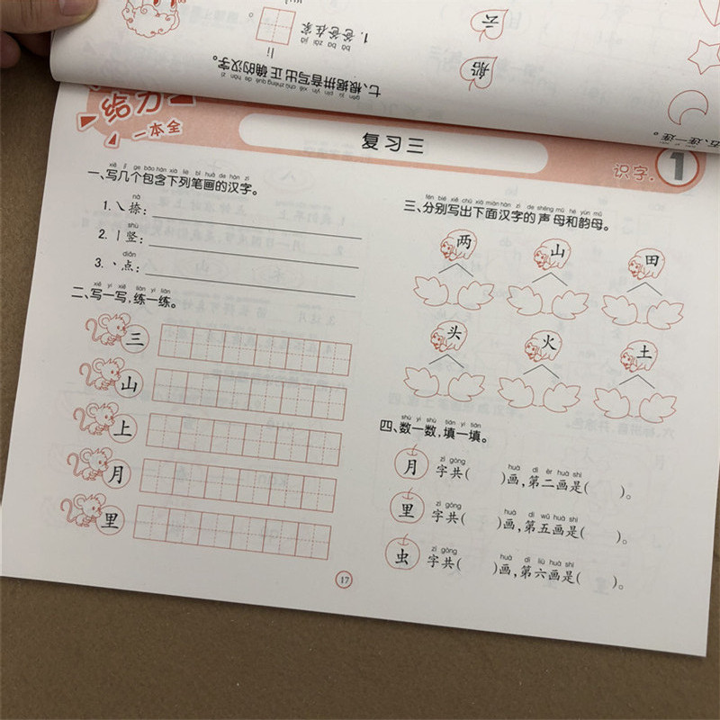 幼小衔接天天练学前班语文识字教材测试习题练习册幼儿园36岁中班大班