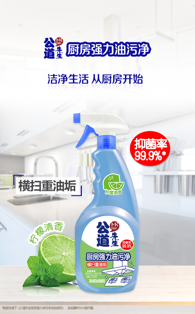 雕洗涤清洁用品 公道先生厨房强力油污净-500g【价格 图片 品牌 报价