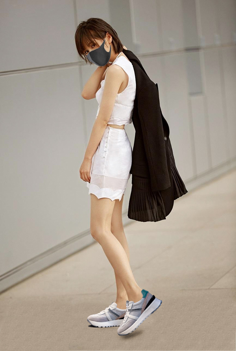 hamanaka牛皮女鞋春夏季2021新款运动阿甘鞋女休闲平底女鞋平底跑步鞋