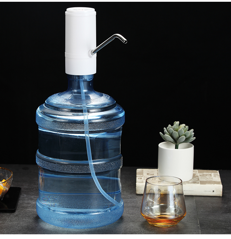 饮水桶充电压水器抽水器家用桶装净矿泉水手动自动上水机出水器 上黑