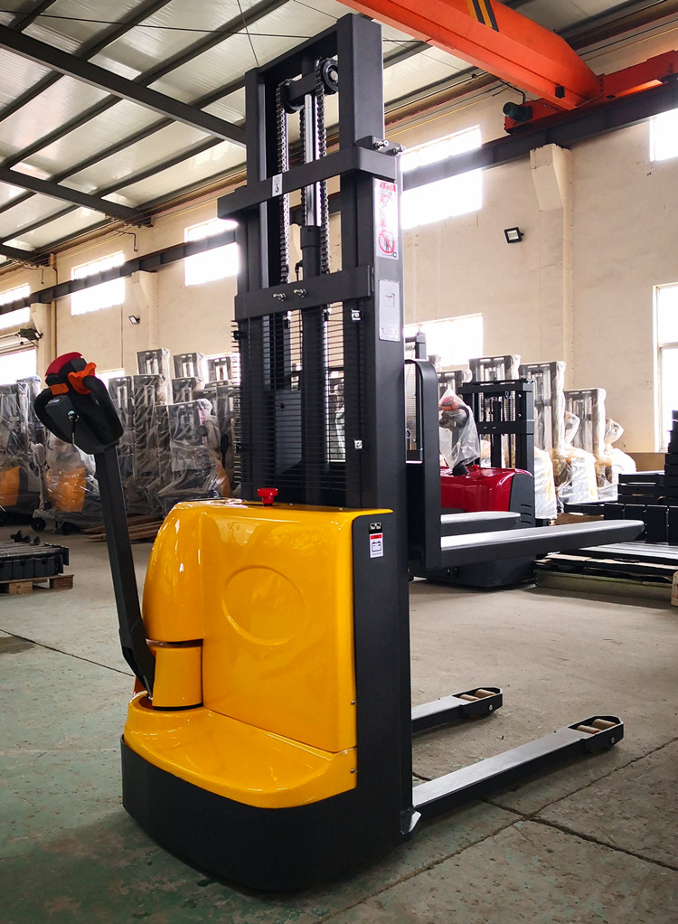 全电动堆高叉车站驾步行式液压电瓶装卸铲堆垛机升高自动搬运升降