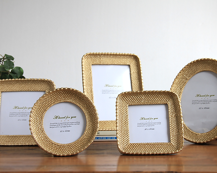 8寸金 树脂相框 靓益洁(liangyijie)4寸5寸6寸7寸8寸圆形方形创意树脂