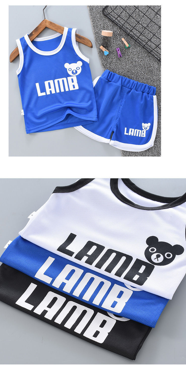 johnny blaze儿童套装 中小童童装2021夏季新款无袖背心儿童套装可爱