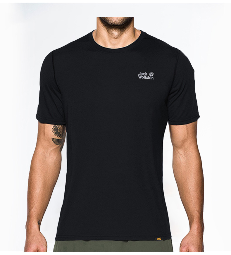 jack wolfskin狼爪速干t恤男 20夏季户外运动圆领半袖舒适柔软吸湿