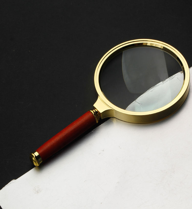 手持高清放大镜老人阅读高倍儿童学生用品维修鉴定扩大镜金属边框龙纹