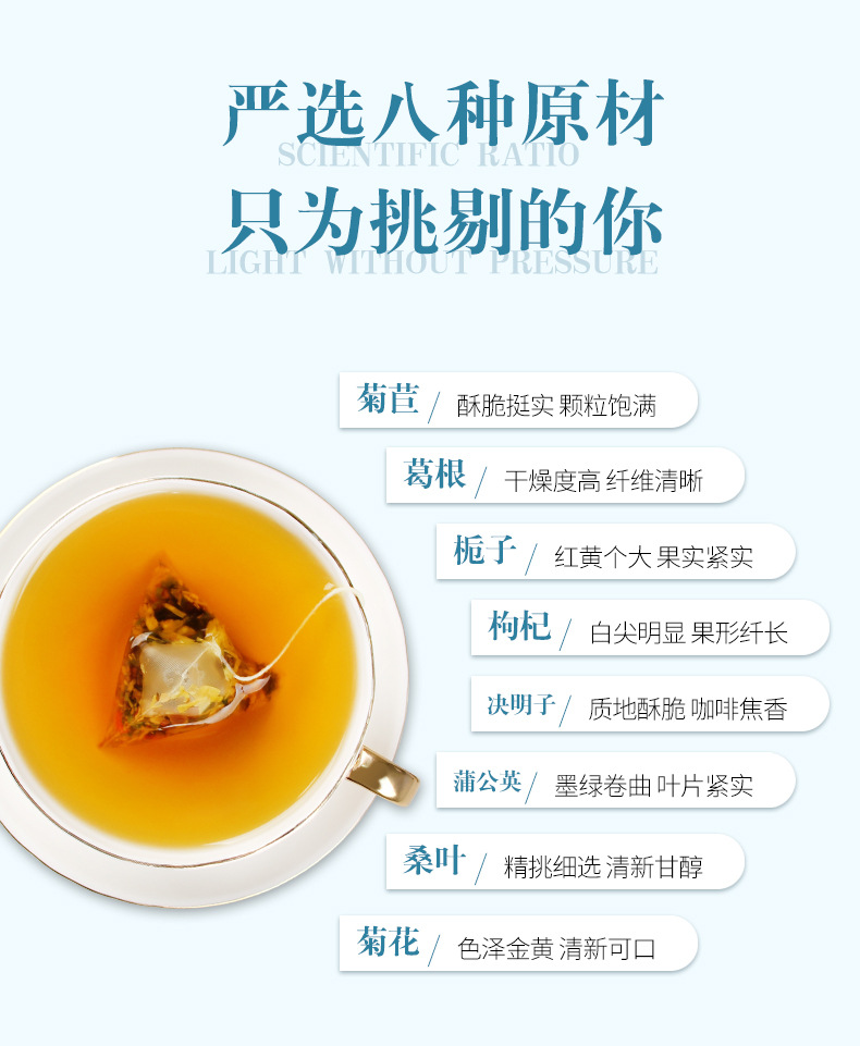 譙韻堂 舒甘茶150g三角包30小袋菊苣葛根梔子桑葉蒲公英菊花枸杞組合