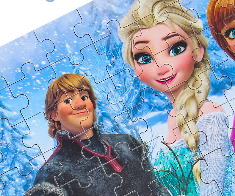 100片白雪公主木质拼图儿童益智男女孩宝宝积木玩具567810岁100片铁盒