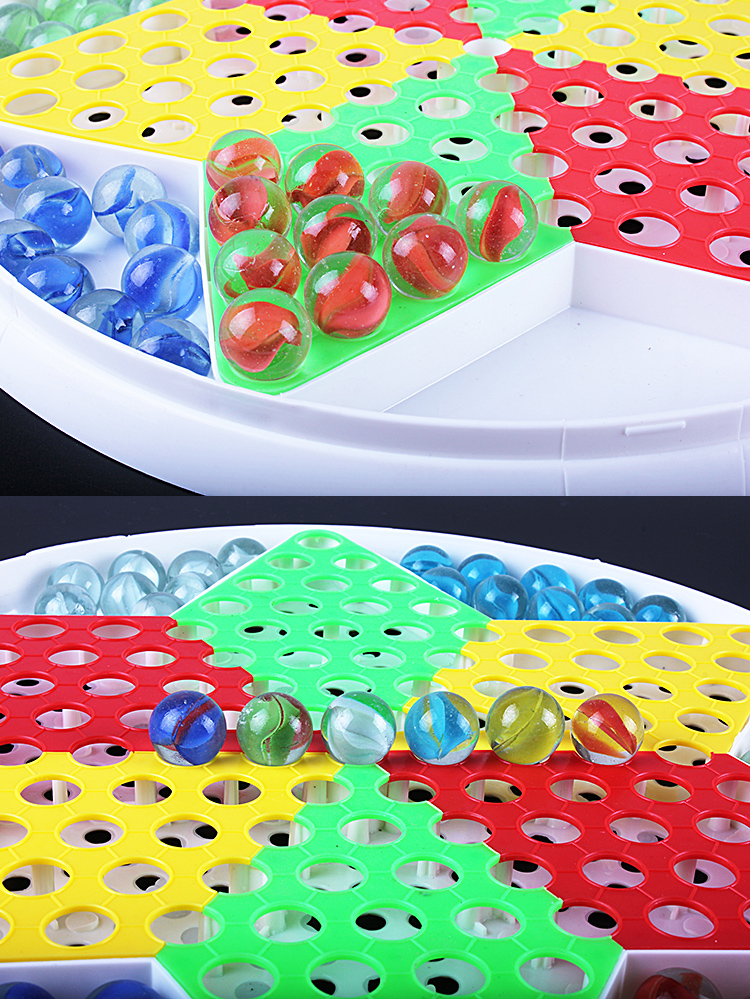 跳棋儿童益智玻璃球大人桌面游戏棋弹子弹珠跳跳棋老式80后