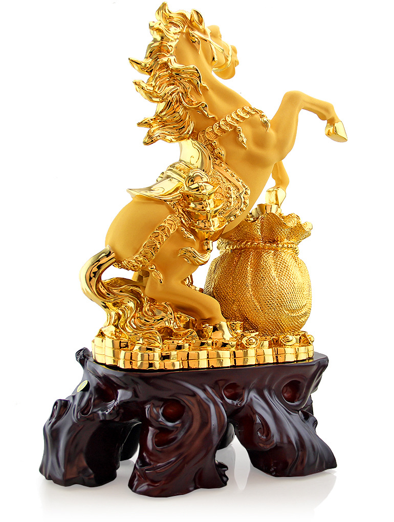 肃音装饰摆件 【jd旗舰店热卖】立马财沙金马摆件办