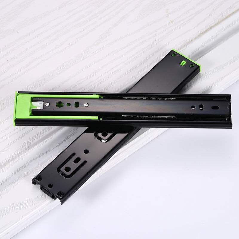 [百隆西尔]抽屉轨导滑轨三节轨静音加厚滚珠静音轨道电脑桌滑轨 45宽