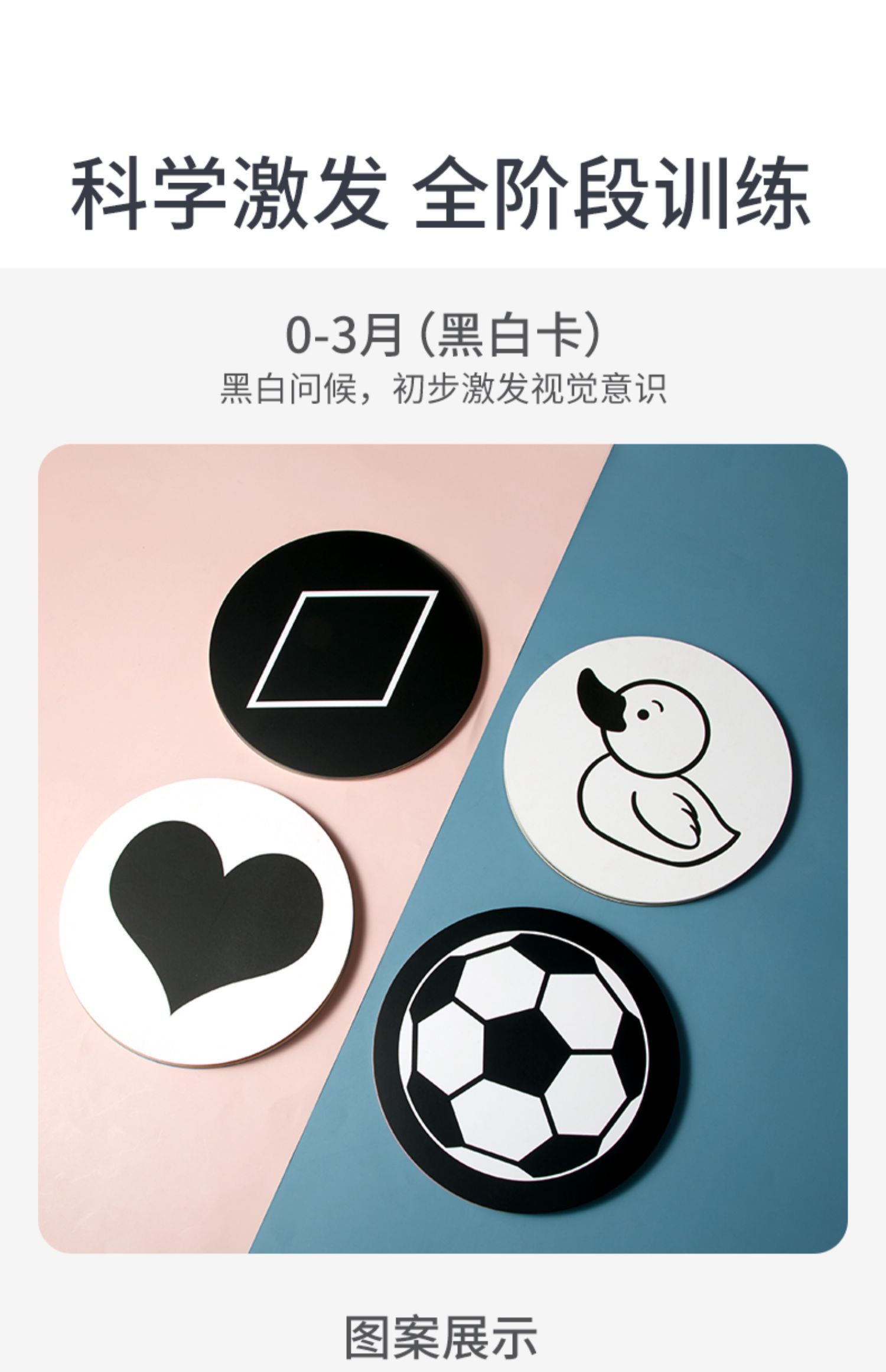 新生婴儿视觉激发黑白卡片0-3个月初生的儿宝宝追视训练早教大卡