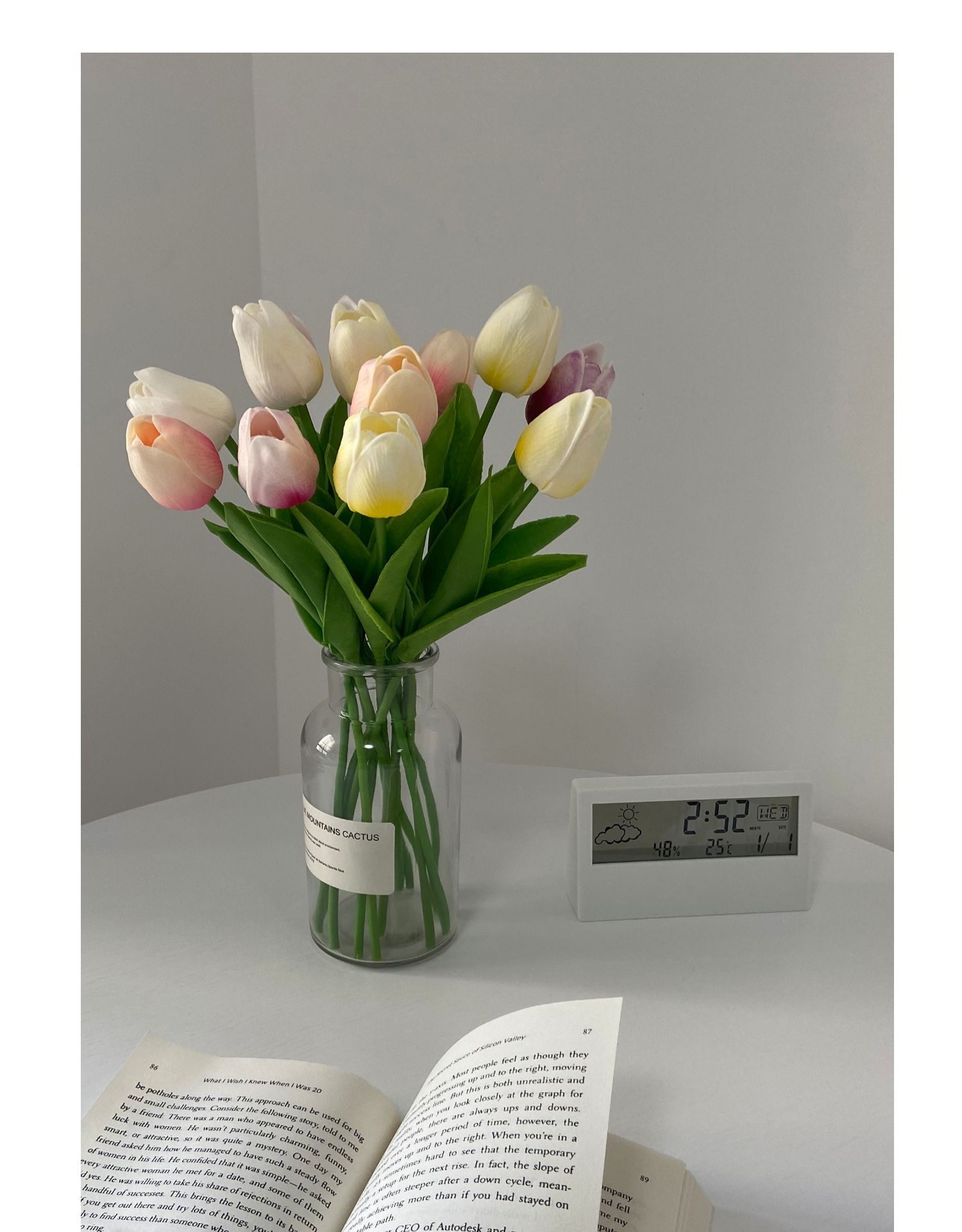 ins风桌面装饰摆件少女心网红款可爱仿真假花奶白色十支装仿真植物