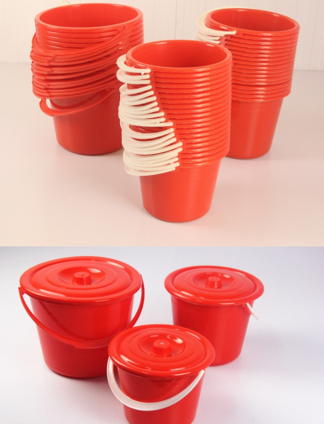 jeris生活日用yy jeris 红色油漆桶小红桶塑料小水桶涂刷工具儿童玩具